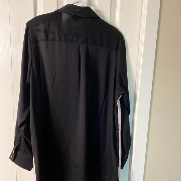 City Chic Black white & pink colorblock top - Picture 4 of 5